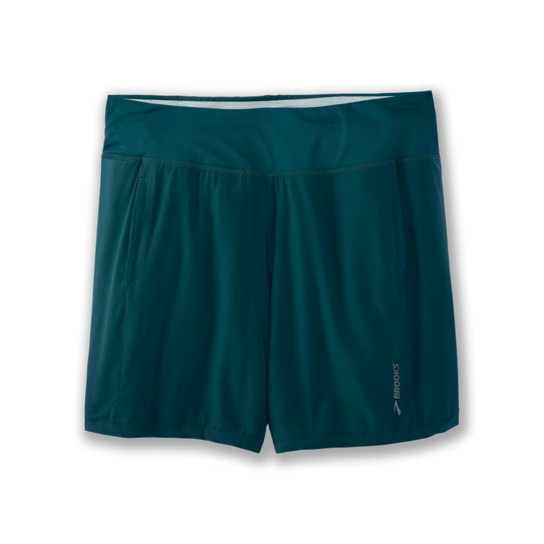 Brooks Chaser 7 Running Shorts - Women's - Deep Sea Blue/DarkCyan (82934-JAPQ)